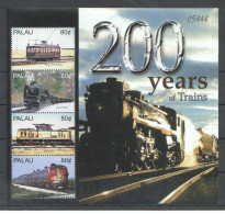 Palau - 2004 - 200 Years Of Trains - Yv 2108/11 - Eisenbahnen