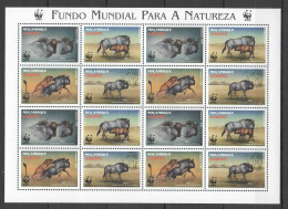 A1153 2000 Mozambique Wwf Animals Antelopes Gnu #1757-60 Michel 24 Euro Sh Mnh - Other & Unclassified