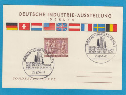 SONDERPOSTKARTE DEUTSCHE INDUSTRIE AUSSTELLUNG BERLIN, 25-9-54. - Brieven En Documenten