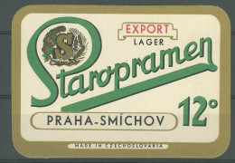 Tchécoslovaquie Tchéquie  Etiquette Bière Czechoslovakia Czech Beer Label - Beer