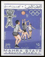 Aden - 1068d Mahra State ** MNH N°26 B Non Dentelé Imperf Jeux Olympiques (olympic Games) Escrime Basket - Basket-ball