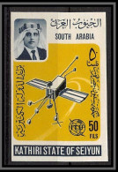 Aden - 1062e Kathiri State Of Seiyun ** MNH N°89B Surveyor Espace Space UIT ITU Satellite Telecom Non Dentelé Imperf - Asia