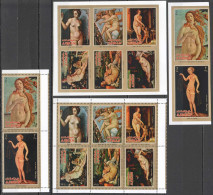 Ar139 Imperf,Perf 1971 Ajman Art Paintings Of Venus Nudes #(895-902)A+B 2Set Mnh - Other & Unclassified