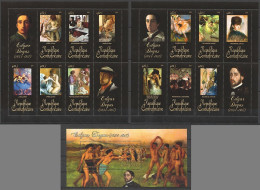 Ca1055 2011 Central Africa Art Edgar Degas Paintings 1834-1917 Bl+2Kb Mnh - Sonstige & Ohne Zuordnung