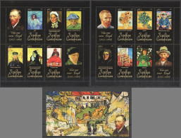 Ca1053 2011 Central Africa Art Paintings Vincent Van Gogh 1853-1890 Bl+2Kb Mnh - Other & Unclassified