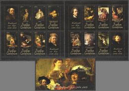 Ca1051 2011 Central Africa Art Paintings Rembrandt 1606-1669 Bl+2Kb Mnh - Autres & Non Classés