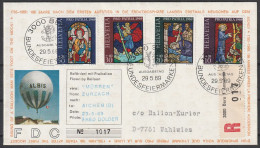 Schweiz: 1969, Satzbrief, Mi. Nr. 902-05, „Pro Patria“: Kunst Und Kunsthandwerk (II), Auf Ballonpostbrief. ESoStpl. BERN - FDC