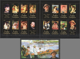 Ca1057 2011 Central Africa Art Pierre-Auguste Renoir Paintings Bl+2Kb Mnh - Other & Unclassified