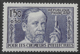 Lot N°214 N°333, Au Profit Des Chômeurs Intellectuels Louis Pasteur(avec Charnière) - Unused Stamps