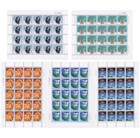 China 2001/2001-1 New Millennium Stamp Full Sheet 5v MNH - Blocks & Sheetlets