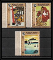 Aden - 1081a Kathiri State Seiyun ** MNH N°157/159 A Japanese Art Tableau Painting Japan Japon Shunsho Yabare Harunobu - Other & Unclassified