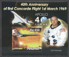 Vk135 2009 Space Concorde Apollo 11 40Th Anniversary Neil Armstrong 1Bl Mnh - Autres & Non Classés