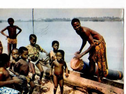 Carte Postee Du CONGO Afrique En Couleur L'ecole Du Rythme, Enfants, Tam Tam - Congo Francese