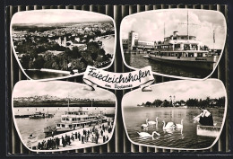 AK Friedrichshafen Am Bodensee, Teilansicht, Uferpartie, Dampfer Schwaben  - Friedrichshafen