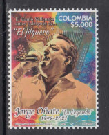 2021 Colombia Music Accordion Musical Instruments Complete Set Of 1  MNH @ BELOW FACE VALUE - Kolumbien