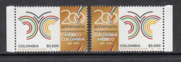 2021 Colombia Mexico Bicentennial Relations  Complete Set Of 2  MNH @ BELOW FACE VALUE - Kolumbien