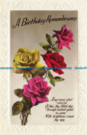 R655983 A Birthday Remembrance. Roses. RP. Postcard - World