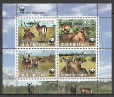 Nw0445 2008 Guinea-Bissau Wwf Waterbucks Wild Animals Fauna #3919-3922 Kb Mnh - Ungebraucht