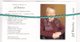 Jef Boeckx-Verbiest, Herentals 1915; 2020. Honderdjarige. Foto - Obituary Notices