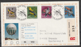 Schweiz: 1969, Satzbrief, Mi. Nr. 914-17, „Pro Juventute“: Einheimische Vögel (II), Auf Ballonpostbrief. ESoStpl. BERN - FDC
