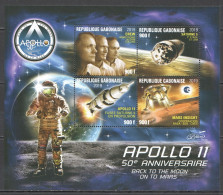 Vk032 2019 Space Apollo 11 Back To The Moon Mars Insight Crew Saturn V Kb Mnh - Sonstige & Ohne Zuordnung