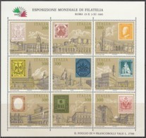 ITALIEN 1945-1953, Kleinbogen, Postfrisch **, Internationale Briefmarkenausstellung ITALIA ’85 - Blocs-feuillets