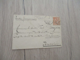 M45 Lettre Du Finistère Pour Pondichéry Inde Française Daguin 1902 Sur 15c Orange Mouchon Voir Cachets - 1877-1920: Semi-moderne Periode