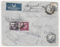 AIRMAIL CRASH Cover 1937 IMPERIAL AIRWAYS - Cygnus - Brindisi - PALESTINE To ARGENTINA Par AIR FRANCE Accident Avion - Airplanes