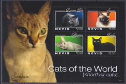 Nevis - 2011 - Cats Of The World - Yv 2221/24 - Domestic Cats