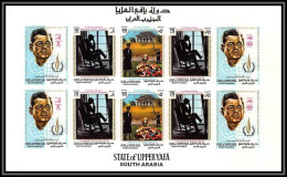 Aden - 996c State Of Upper Yafa N° 44/48 B 1968 Human Rights Kennedy ** MNH Non Dentelé Imperf Feuille Complete (sheet) - Kennedy (John F.)