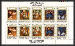 Aden - 998 State Of Upper Yafa N° 56/60 A Edgar Degas Tableau Painting Paintings 1967 ** MNH Feuille Complete (sheet) - Impressionismus