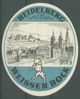 Tchécoslovaquie Tchéquie Etiquette Bière Heidelberg Weisser Bock Czechoslovakia Czech Beer Label - Bier