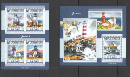 St2301 2015 Mozambique Architecture Marine Life Lighthouses Kb+Bl Mnh - Other & Unclassified