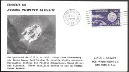US Space Cover 1962. Navigation Satellite "Transit 5A" Launch. Vandenberg AFB - Stati Uniti