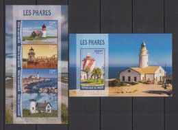 St1951 2016 Niger Marine Life Architecture Lighthouses Les Phares Kb+Bl Mnh - Other & Unclassified