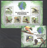 Bc1256 2011 Mozambique Fauna Florestas Birds Toucans Kb+Bl Mnh - Sonstige & Ohne Zuordnung