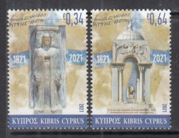 2021 Cyprus Greek Revolution  Complete Set Of 2 MNH @ BELOW FACE VALUE - Ungebraucht