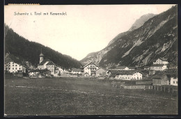 AK Scharnitz I. Tirol, Ortspartie Mit Kirche Und Karwendel  - Andere & Zonder Classificatie