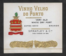 Portugal Etiquette Vin Du Porto Vieux Spratley & Co. Vintage Port Wine Label - Autres & Non Classés