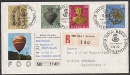 Schweiz: 1968, Satzbrief, Mi. Nr. 971-74, „Pro Patria“: Archäologische Kunst (I), Auf Ballonpostbrief. ESoStpl. BERN - FDC