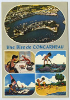 Concarneau, Carte Fantaisie, Le Port Et La Ville Close, Une Bise De Concarneau - Concarneau