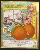 Portugal Etiquette Ancienne Liqueur Laranja De Setúbal Orange Ancre Liquor Label Anchor - Alcoli E Liquori