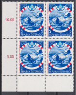 1982 , Mi 1698 ** (3) - 4er Block Postfrisch -  25 Jahre Österreichische Wasser-Rettung - Neufs