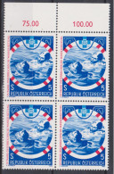 1982 , Mi 1698 ** (5) - 4er Block Postfrisch -  25 Jahre Österreichische Wasser-Rettung - Unused Stamps