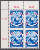 1982 , Mi 1698 ** (10) - 4er Block Postfrisch -  25 Jahre Österreichische Wasser-Rettung - Ongebruikt