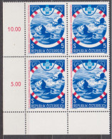1982 , Mi 1698 ** (12) - 4er Block Postfrisch -  25 Jahre Österreichische Wasser-Rettung - Neufs