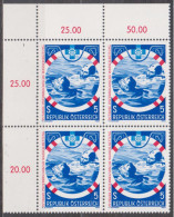 1982 , Mi 1698 ** (13) - 4er Block Postfrisch -  25 Jahre Österreichische Wasser-Rettung - Unused Stamps