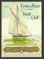 Portugal Etiquette Vin Du Porto Yatch Club Voilier Spratley & Co. Port Wine Label Sailing Ship - Autres & Non Classés