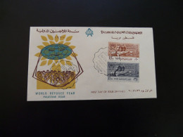 FDC Année Mondiale Du Réfugié World Refugee Year Egypte Gaza Palestine 1960  - Covers & Documents