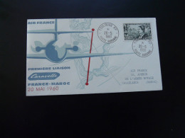 Lettre Premier Vol First Flight Cover 31 Toulouse ->Casablanca Maroc Caravelle Air France 1961 - Premiers Vols